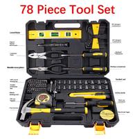 Kit d'outils ménagers généraux avec boîte à outils en plastique, kit d'outils polyvalents pour la maison comprenant des outils essentiels