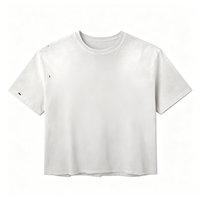 T-shirt DTG personnalisé Kornit, style streetwear, imprimé voiture et drapeau vintage, effet vieilli et déchiré, grammage lourd, fabrication OEM