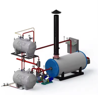 Chaudières industrielles horizontales à skid, au gaz ou au mazout, à circulation d'huile, entièrement automatiques, haute pression
