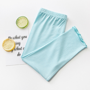 Pantalons d'entraînement d'été personnalisés pour enfants, pantalons skinny à volants pour enfants, leggings en modal de couleur bonbon pour filles - Product Image 5