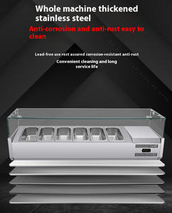 Refrigerador de exhibición de barra de ensalada refrigerada, barra de ensalada refrigerada comercial, mesa de preparación de encimera, refrigerador de mostrador de ensalada fría - Product Image 5