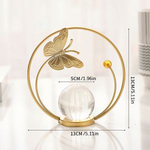 Bola de Cristal de Lujo, Artículo Decorativo para el Hogar, Pieza Decorativa para Mueble de TV, Decoración Creativa, Bola de Cristal con Mariposas - Product Image 4