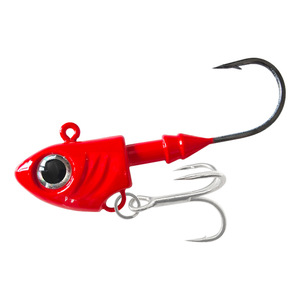 Señuelo de pesca con cabeza roja UV para lubina, pesca en agua salada, material de plomo, cebo biónico - Product Image 1