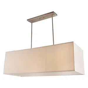 C95 hình chữ nhật đèn chùm trắng linen vải bóng tuyến tính Mặt dây đèn ánh sáng LED cho trang trí nội thất nhà hàng