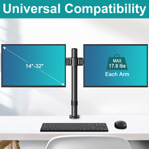 Mountup 14 ''-32'' Màn hình cánh tay có khớp nối màn hình kép hỗ trợ 2 màn hình de escritorio de montaje - Product Image 2