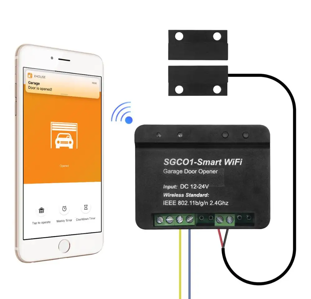 Controller receiver by Wifi for garage door open and close
