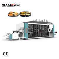 Machine de thermoformage de récipients alimentaires en plastique biodégradable multi-stations entièrement automatique