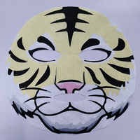 Masque facial en tissu en gros, motif animal de dessin animé Tigre, design amusant et mignon, hydratant, en tissu végétal, contrôle du sébum, logo personnalisé