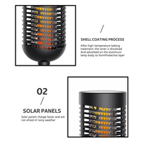 Pour Dayoung Jardin Rechargeable Solaire Flamme Torche Étanche IPX4 TUEUR DE MOUSTIQUES LAMPE Bug Zapper pour Insectes Volants ABS Materia