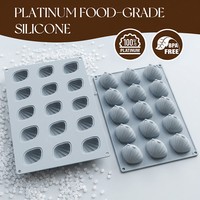 Moule en silicone SILIKOLOVE, moule à 15 cavités en forme de coquille, outils de pâtisserie pour faire des madeleines, LFGB, antiadhésif, sans BPA, moule à gâteau