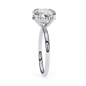 Bague de fiançailles pour femme en or massif 18 carats avec diamant de laboratoire taille brillant, certifiée IGI, plaqué rhodium, luxe, couleur D, gravure laser - Product Image 4
