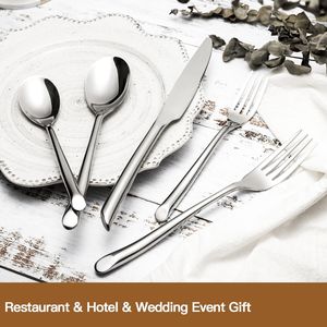 Luxury Elegant Silver Stainless Steel <b>Flatware</b> Set For Wedding - Product Image 5