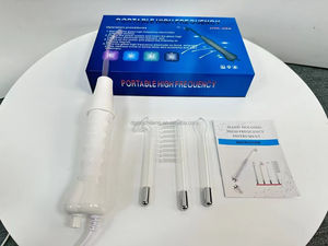 Appareil de beauté portable haute fréquence pour le visage, blanc et rose, pour usage domestique / Soins de la peau - Product Image 2