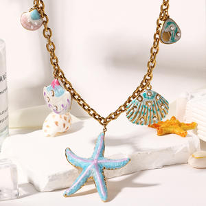 Collares de Cadena con Dijes de Concha de Perla Estilo Playa de Verano, de Acero Inoxidable, Resistentes al Deslustre, Regalo - Product Image 6