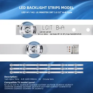 LED Light TV Backlight For LG TV 32LB 32LB5610 32LB561B 32LB570B 32LB563B 32LB5820 32LB560B 32LF5610 INNOTEK DRT 3.0 32" AB Type