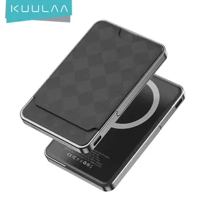 Portable Wireless Magnetic Mobile Mini Power Bank 5000 Mah Ultra Slim Phone 5000Mah Charger Power Bank With Stand And Card Bag