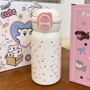 Lelyi in cartone animato carino con fiocco di cane bottiglia in acciaio inossidabile tazza Thermos cuore per ragazza creativa di alto valore - Product Image 3