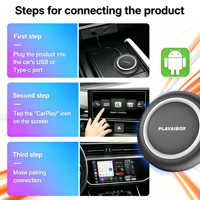 PlayAiBox Android15 Qualcomm 6350 Boîte AI CarPlay sans fil 8GB+128GB Réseau 5G GPS intégré Prise en charge du Play Store/YouTube/Netflix