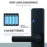 Serrure de porte intelligente à empreinte digitale avec application Tuya, clavier tactile, reconnaissance de carte IC RFID, clé pour l'accès aux hôtels et appartements