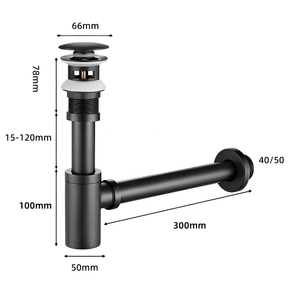 Set di scarichi per lavabo e vasca in ottone lucidato con scarico <span class=keywords><strong>a</strong></span> soffietto e <span class=keywords><strong>sifone</strong></span> <span class=keywords><strong>a</strong></span> bottiglia regolabile per bagno, hotel, cucina - Product Image 4
