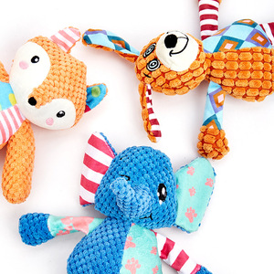 Jouets en peluche interactifs pour animaux de compagnie, éléphant et renard de dessin animé adorables, écologiques, durables, doux, à mâcher et qui couinent pour chiens actifs - Product Image 3