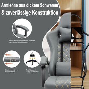 Chaise de jeu inclinable de nouvelle conception avec repose-pieds, chaise de jeu marron - Product Image 5