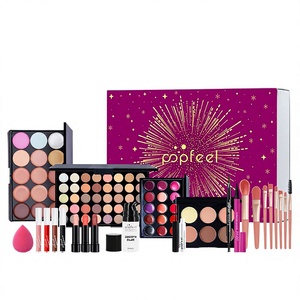 POPFEEL – ensemble de <span class=keywords><strong>maquillage</strong></span> surprise pour les fêtes, fard à paupières, brillant à lèvres, pinceau, ensemble complet d'outils pour femmes, boîte-cadeau, modèle COL002A - Product Image 4