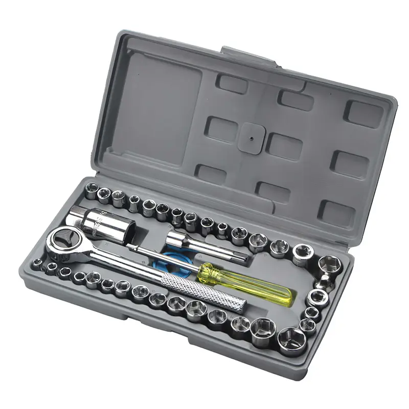 2023 40 Uds 1/4 DR caja de herramientas de reparación de automóviles Juego de llaves de trinquete llave inglesa cromo vanadio herramientas manuales