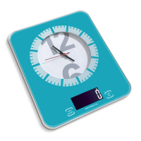 Báscula Digital de cocina con reloj, balanza montada en la pared para el hogar, medición de 5KG
