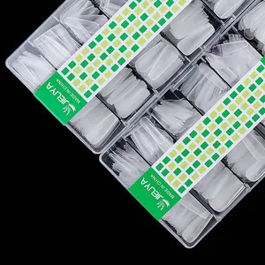500Pcs/Box Clear Coffin Matte Nail Gel Tip Full Cover Private Label Nail Tips Professionals Tips Extension Design DIY Nail Art