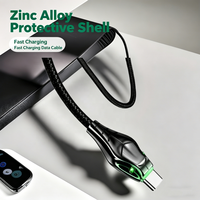 Nouveau câble de charge et de données super rapide 2.4A en alliage de zinc et nylon tressé, Type C vers USB, 1, 2 ou 3 m, pour téléphones Android et ordinateurs portables - Modèle Black Mamba 2026