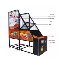 Machine de tir à monnayeur pour salles d'arcade et centres de divertissement, jeu de basket multicolore, durable, facile à utiliser, version anglaise