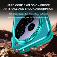 Étui de protection antichoc de luxe en PC avec placage magnétique et support caché pour vivo X Fold 6 5G, avec film de protection d'écran en verre