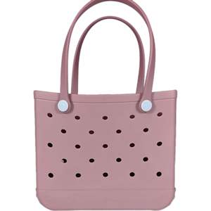 도매 사용자 정의 로고 에바 실리콘 오픈 비치 토트 보그 백 야외 체육관 여행 악어 핸드백에 대 한 방수 내구성 - Product Image 5