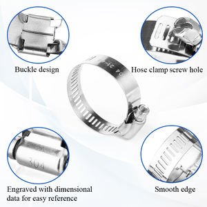 Kinglin Einstellbare 21-38mm 27-51mm Rohrs chelle Schnecken getriebe 201 304 Edelstahl Amerikanische Schlauchs chellen - Product Image 2