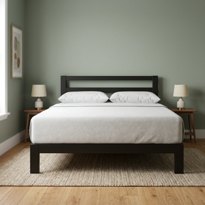 Cama Individual de Hierro Estilo Japonés con Recubrimiento de Polvo Negro, Muebles Duraderos para Dormitorio de Casa u Hotel - Product Image 3