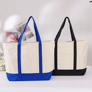 Canvas Shopping Bag Large Capacity Eco Friendly Cotton Customizable Color Options For Retail Use - Product Image 3