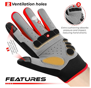 Gants <span class=keywords><strong>de</strong></span> cyclisme OEM à doigts entiers, antidérapants, absorbant les chocs, compatibles écran tactile, unisexes, respirants, séchage rapide, pour gym, <span class=keywords><strong>BMX</strong></span>/MTB, <span class=keywords><strong>course</strong></span> sur route - Product Image 2