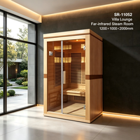 Fabricant de cabines de sauna infrarouge en bois sur mesure, sauna intérieur pour la maison avec porte en verre pour les projets d'hôtels, de spas et de bien-être