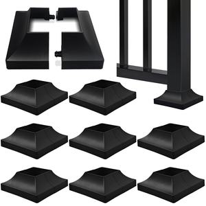 Cubierta de Base para Poste de Valla Exterior de Plástico Dividido BH-Railing 2''x2'' Ecológica, Opciones de Color Negro/Blanco, Fácil de Montar, Valla 3D - Product Image 1