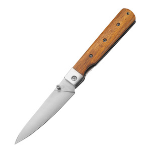 Cuchillo Plegable de Acero Inoxidable con Hoja de Punta Caída y Mango de Madera para Camping y Uso en Exteriores, 4 Tipos - Product Image 6
