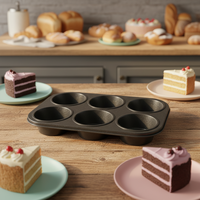 Plaque de cuisson 27x18cm pour six tasses, moule à muffins 6 cavités, moules à gâteaux