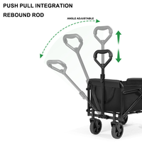 Le nouveau chariot de camping pliable à grande capacité en acier au carbone à quatre roues le plus chaud du marché avec personnalisation OEM