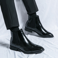 Bottes Chelsea Western montantes pour hommes, imperméables, antidérapantes, thermiques, avec logo personnalisé, rehaussantes, à talons bas, grandes tailles