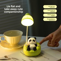 Lámpara de escritorio creativa LED Panda para estudiantes, recargable, adecuada para dormitorio o dormitorio, luz de noche táctil, regalo de cumpleaños, lámpara de noche