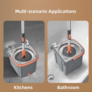 Serpillère Magique à Essorage Facile avec Tête Rotative à 360 Degrés et <span class=keywords><strong>Seau</strong></span> Autonettoyant avec Essoreuse – Ensemble Complet – Expédition Rapide - Product Image 5