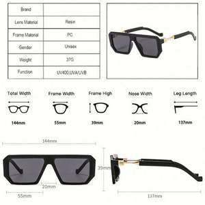 Gafas de Sol Cuadradas Poligonales con Montura Grande de Color Jelly, Estilo Retro, Protección UV400, para Hombre y Mujer, Novedad 2022 - Product Image 5