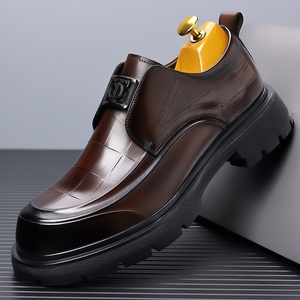 Chaussures Derby de Mariage pour Hommes en Cuir Véritable de Vachette de Luxe, Respirantes, à Semelle Épaisse, Style Business Décontracté, à Enfiler - Product Image 1
