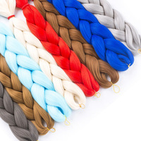 Extensions de tresses synthétiques en fibres haute température pour tresses jumbo, couleurs mélangées, double trame, pour machine à crocheter, vente en gros usine