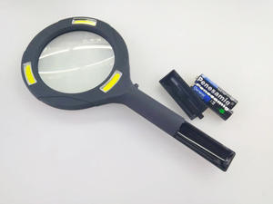 플라스틱 핸드헬드 3개의 COB 라이트가 있는 노인 독서 수리용 3배 HD 유리 확대경 모델 H3L <span class=keywords><strong>80mm</strong></span> 렌즈 직경 - Product Image 6